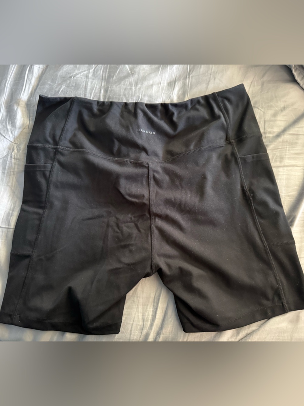 Danskin Black High-Waist Workout Bike Shorts
